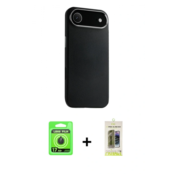 MARSİLYAN™- iPhone 17 Air Kılıf Zirve Modern Prime - Siyah Joko Magic 5D Hayalet Cam + Raze Metal Kamera Lens - SH