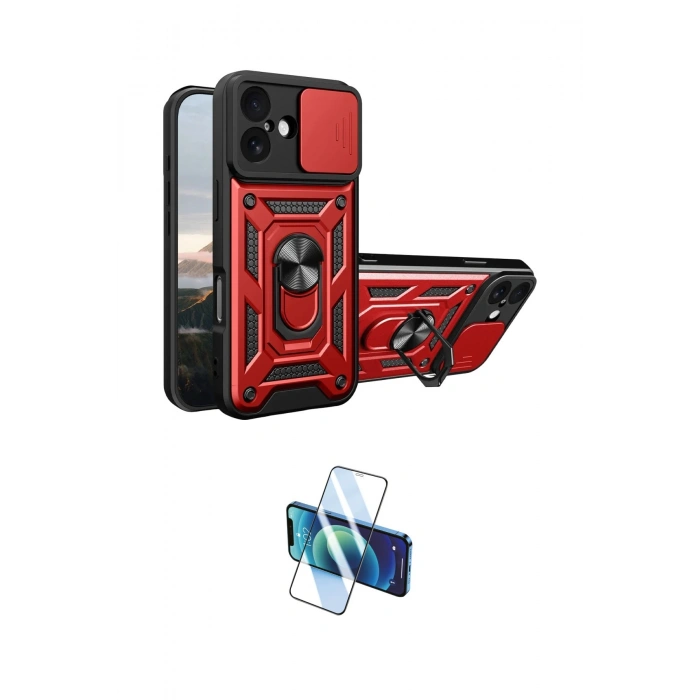 MARSİLYAN™- iPhone 17 Kılıf Ahenk Klasik - Siyah 3D Antistatik Cam Ekran Koruyucu