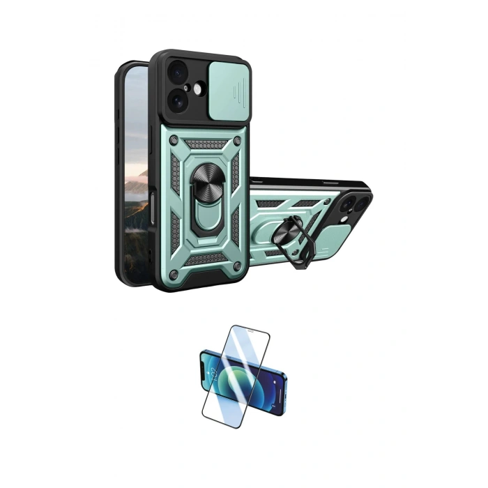 MARSİLYAN™- iPhone 17 Kılıf Ahenk Klasik - Siyah 3D Antistatik Cam Ekran Koruyucu