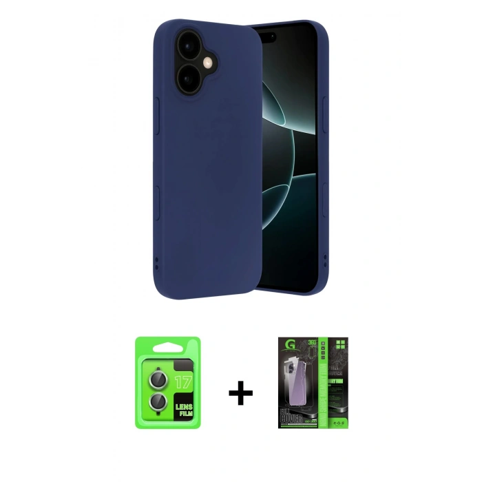 MARSİLYAN™- iPhone 17 Kılıf Ahenk Serisi - Şeffaf 360 Full Body Arka Koruyucu + Raze Metal Kamera Lens - AKYL