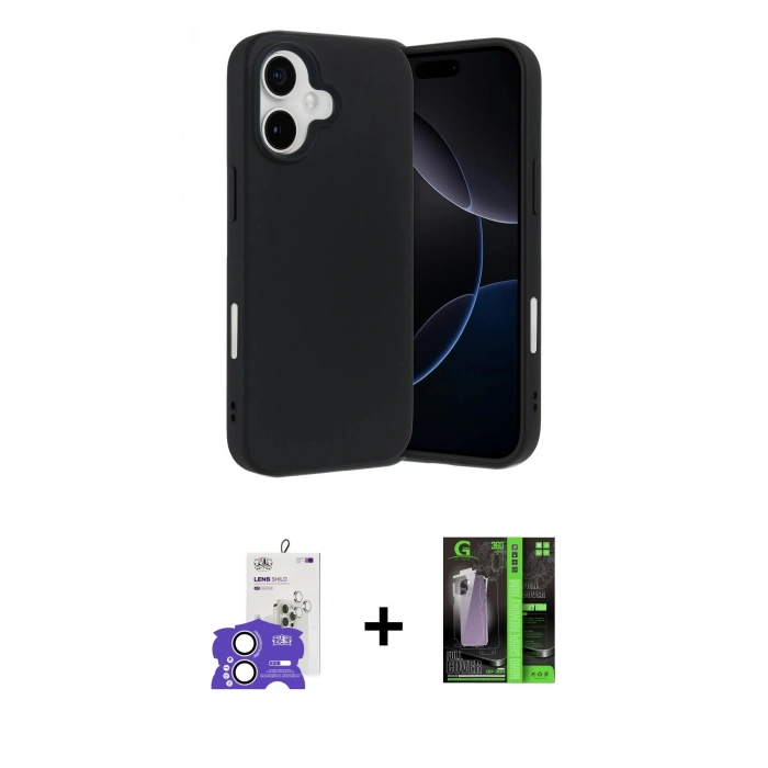 MARSİLYAN™- iPhone 17 Kılıf Ahenk Serisi - Şeffaf 360 Full Body Arka Koruyucu + Bilvis Titan Kamera Lens - LA