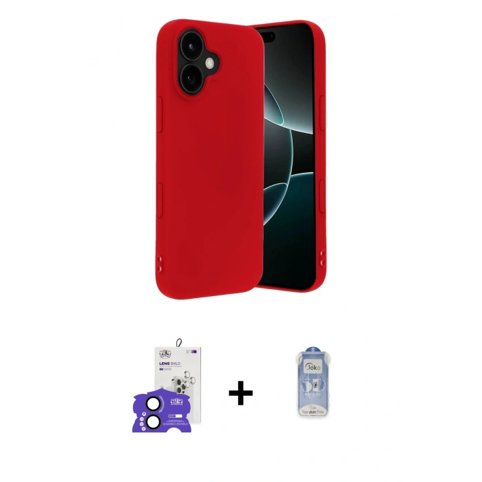 MARSİLYAN™- iPhone 17 Kılıf Ahenk Serisi - Siyah Joko Magic 5D Cam + Bilvis Titan Kamera Lens - SH