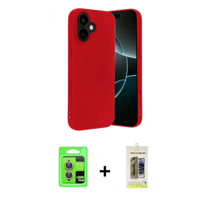 MARSİLYAN™- iPhone 17 Kılıf Ahenk Serisi - Siyah Joko Magic 5D Hayalet Cam + Raze Metal Kamera Lens - AKMR