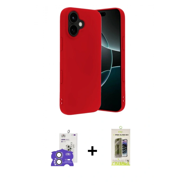 MARSİLYAN™- iPhone 17 Kılıf Ahenk Serisi - Siyah Joko Magic 5D Hayalet Cam + Bilvis Titan Kamera Lens - GS