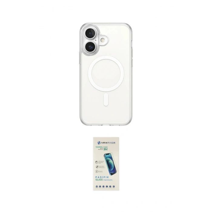 MARSİLYAN™- iPhone 17 Kılıf Ahenk Yansıma Prime - Şeffaf Pasifik Cam Ekran Koruyucu