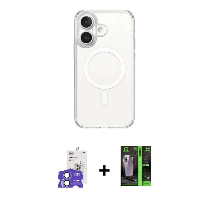 MARSİLYAN™- iPhone 17 Kılıf Ahenk Yansıma Prime - Siyah 360 Mat Full Body Arka Koruyucu + Bilvis Titan Kamera Lens - AKYL