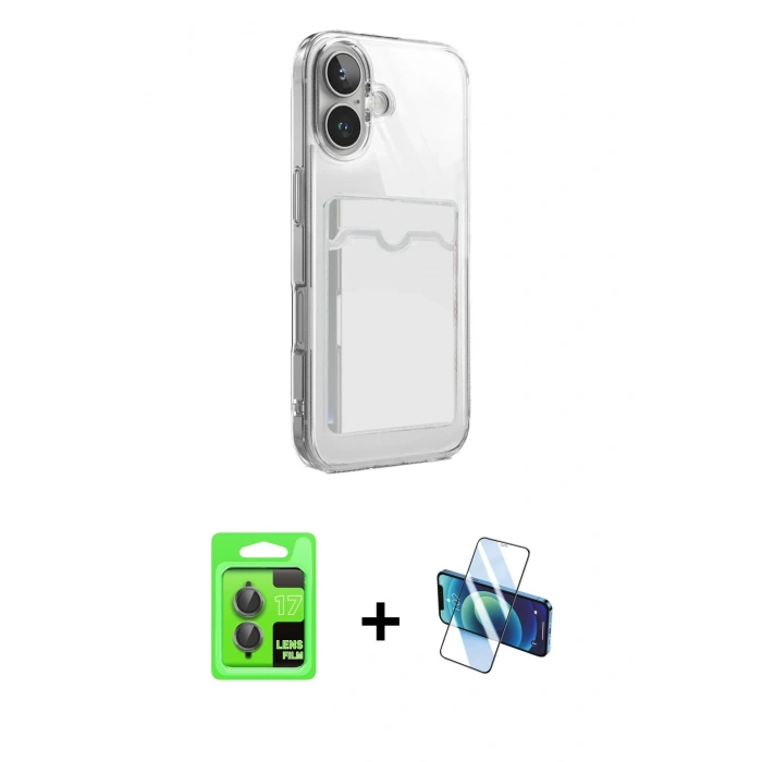 MARSİLYAN™- iPhone 17 Kılıf Doruk Klasik Koleksiyonu - Siyah 3D Antistatik Seramik Nano Ekran Koruyucu + Raze Metal Kamera Lens - GI