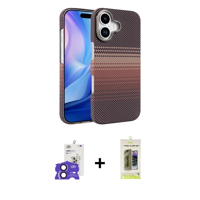 MARSİLYAN™- iPhone 17 Kılıf Doruk Serisi - Siyah Joko Magic 5D Hayalet Cam + Bilvis Titan Kamera Lens - SH