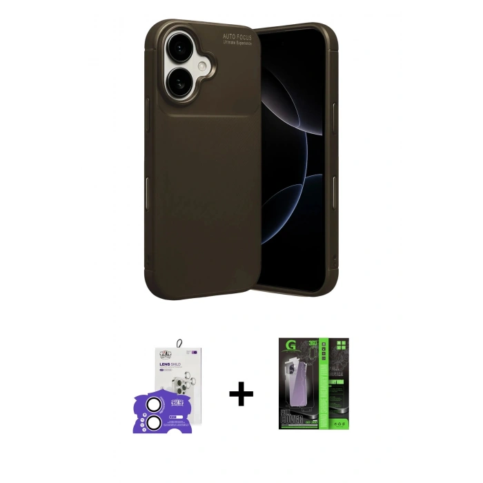 MARSİLYAN™- iPhone 17 Kılıf Eksen Form Prime - Şeffaf 360 Full Body Arka Koruyucu + Bilvis Titan Kamera Lens - LA