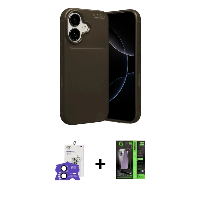 MARSİLYAN™- iPhone 17 Kılıf Eksen Form Prime - Şeffaf 360 Full Body Arka Koruyucu + Bilvis Titan Kamera Lens - SH