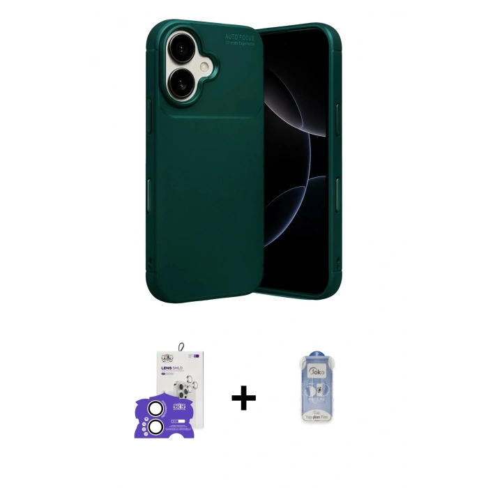 MARSİLYAN™- iPhone 17 Kılıf Eksen Form Prime - Siyah Joko Magic 5D Cam + Bilvis Titan Kamera Lens - GS
