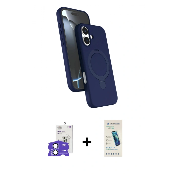 MARSİLYAN™- iPhone 17 Kılıf İz Işık Koleksiyonu - Şeffaf Pasifik Cam Ekran Koruyucu + Bilvis Titan Kamera Lens - AKMI