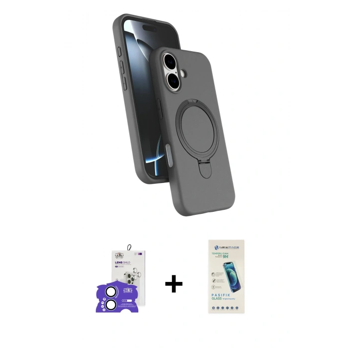 MARSİLYAN™- iPhone 17 Kılıf İz Işık Koleksiyonu - Şeffaf Pasifik Cam Ekran Koruyucu + Bilvis Titan Kamera Lens - AKMI