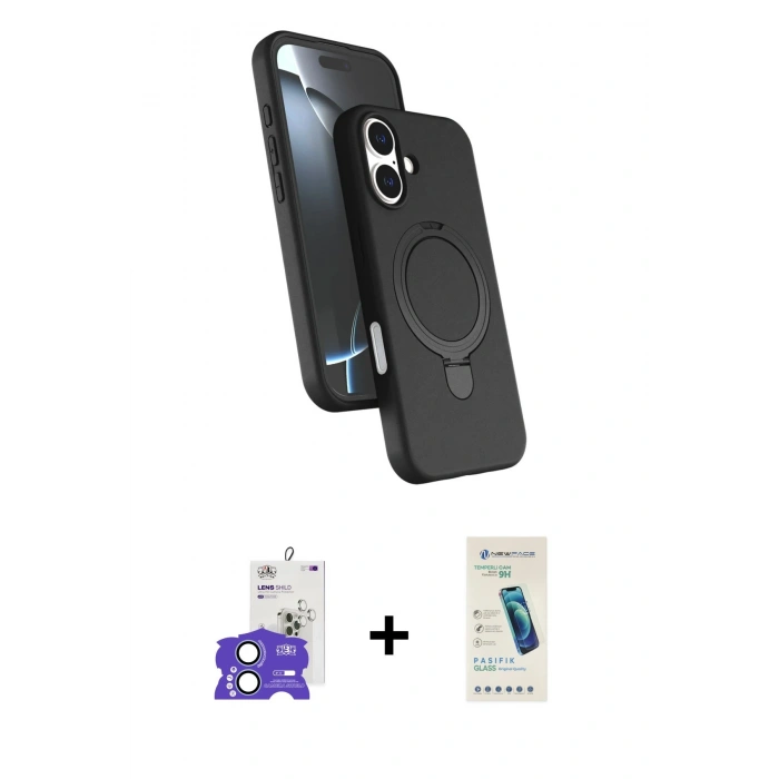 MARSİLYAN™- iPhone 17 Kılıf İz Işık Koleksiyonu - Şeffaf Pasifik Cam Ekran Koruyucu + Bilvis Titan Kamera Lens - AKMI