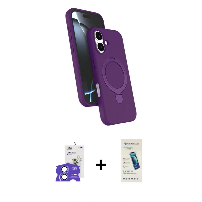 MARSİLYAN™- iPhone 17 Kılıf İz Işık Koleksiyonu - Şeffaf Pasifik Cam Ekran Koruyucu + Bilvis Titan Kamera Lens - AKMI