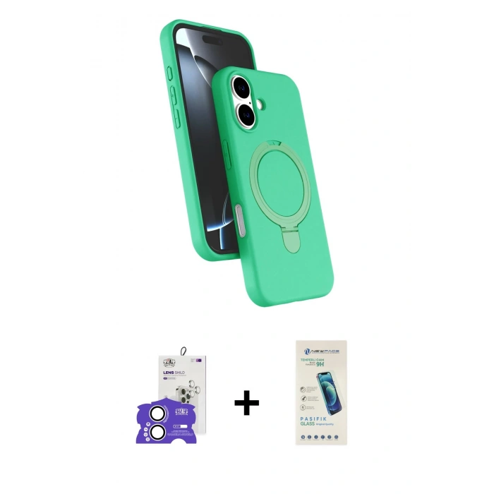 MARSİLYAN™- iPhone 17 Kılıf İz Işık Koleksiyonu - Şeffaf Pasifik Cam Ekran Koruyucu + Bilvis Titan Kamera Lens - GS