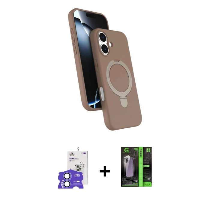 MARSİLYAN™- iPhone 17 Kılıf İz Işık Koleksiyonu - Siyah 360 Mat Full Body Arka Koruyucu + Bilvis Titan Kamera Lens - AKMI
