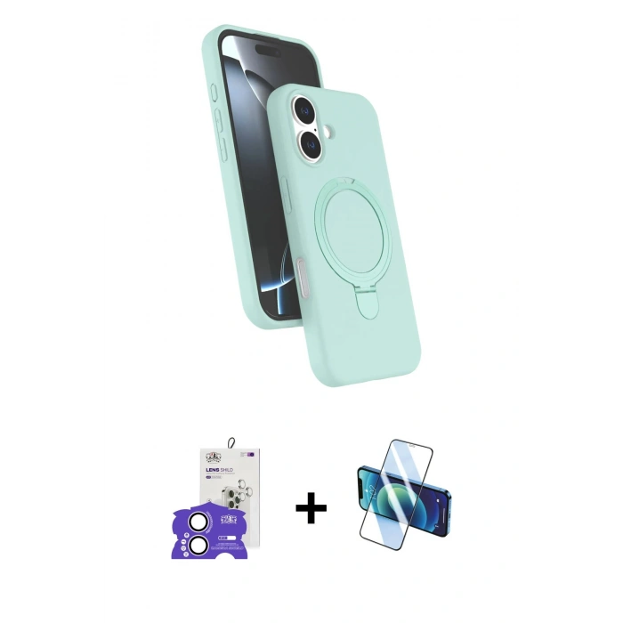 MARSİLYAN™- iPhone 17 Kılıf İz Işık Koleksiyonu - Siyah 3D Antistatik Seramik Nano Ekran Koruyucu + Bilvis Titan Kamera Lens - LA