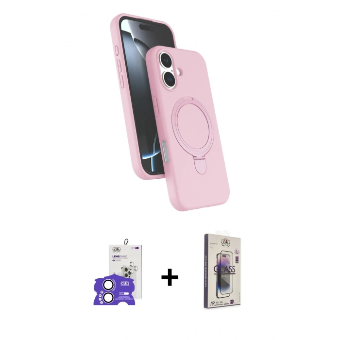 MARSİLYAN™- iPhone 17 Kılıf İz Işık Koleksiyonu - Siyah Bilvis 3D Cam Ekran Koruyucu + Bilvis Titan Kamera Lens - LA