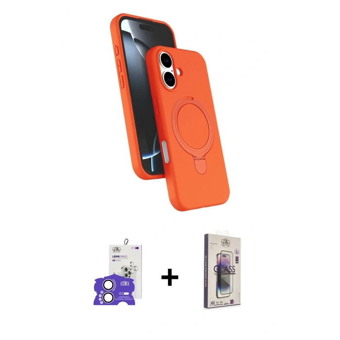 MARSİLYAN™- iPhone 17 Kılıf İz Işık Koleksiyonu - Siyah Bilvis 3D Cam Ekran Koruyucu + Bilvis Titan Kamera Lens - LA