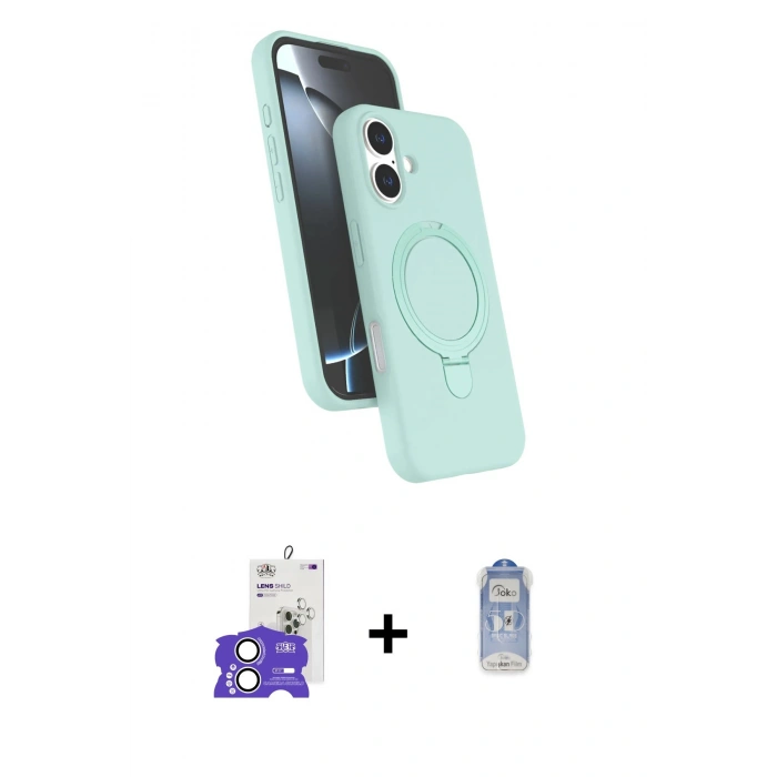MARSİLYAN™- iPhone 17 Kılıf İz Işık Koleksiyonu - Siyah Joko Magic 5D Cam + Bilvis Titan Kamera Lens - GS