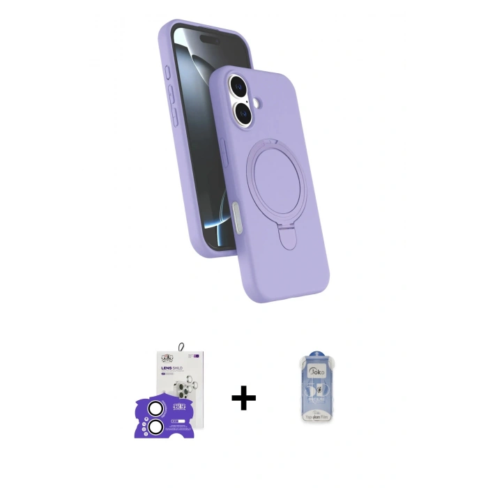 MARSİLYAN™- iPhone 17 Kılıf İz Işık Koleksiyonu - Siyah Joko Magic 5D Cam + Bilvis Titan Kamera Lens - GS