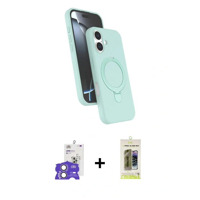 MARSİLYAN™- iPhone 17 Kılıf İz Işık Koleksiyonu - Siyah Joko Magic 5D Hayalet Cam + Bilvis Titan Kamera Lens - LA