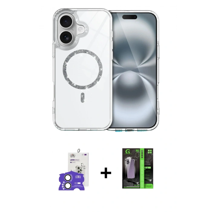 MARSİLYAN™- iPhone 17 Kılıf Kıvılcım Form Prime - Şeffaf 360 Full Body Arka Koruyucu + Bilvis Titan Kamera Lens - AKYL