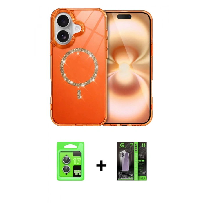 MARSİLYAN™- iPhone 17 Kılıf Kıvılcım Form Prime - Siyah 360 Mat Full Body Arka Koruyucu + Raze Metal Kamera Lens - AKMI