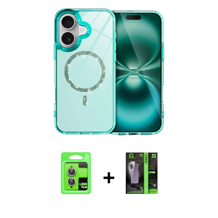 MARSİLYAN™- iPhone 17 Kılıf Kıvılcım Form Prime - Siyah 360 Mat Full Body Arka Koruyucu + Raze Metal Kamera Lens - AKMR