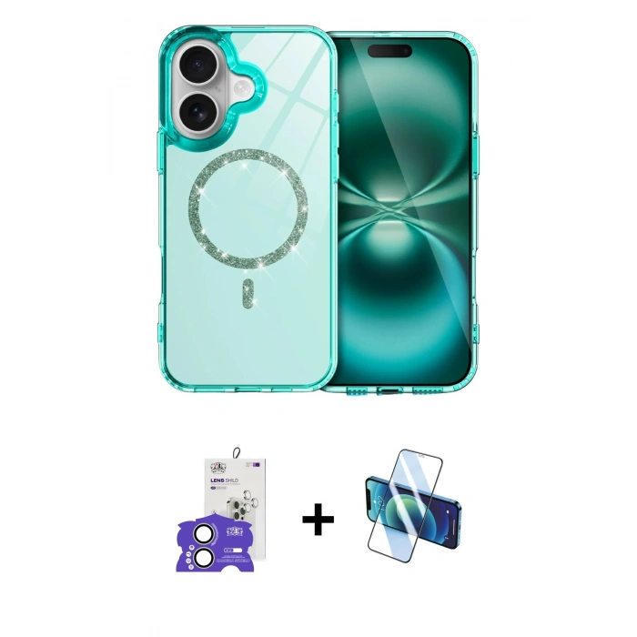 MARSİLYAN™- iPhone 17 Kılıf Kıvılcım Form Prime - Siyah 3D Antistatik Seramik Nano Ekran Koruyucu + Bilvis Titan Kamera Lens - AKYL