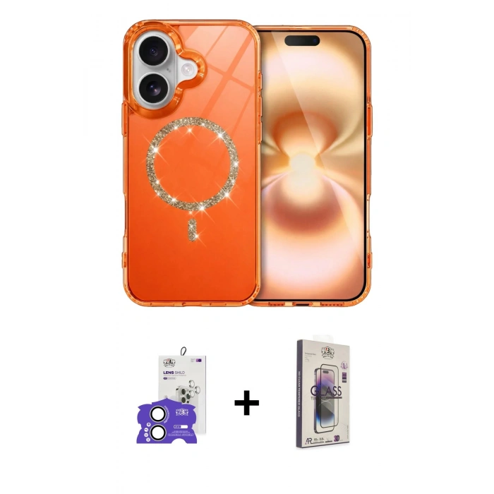 MARSİLYAN™- iPhone 17 Kılıf Kıvılcım Form Prime - Siyah Bilvis 3D Cam Ekran Koruyucu + Bilvis Titan Kamera Lens - AKYL
