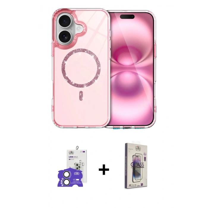 MARSİLYAN™- iPhone 17 Kılıf Kıvılcım Form Prime - Siyah Bilvis 3D Cam Ekran Koruyucu + Bilvis Titan Kamera Lens - AKYL
