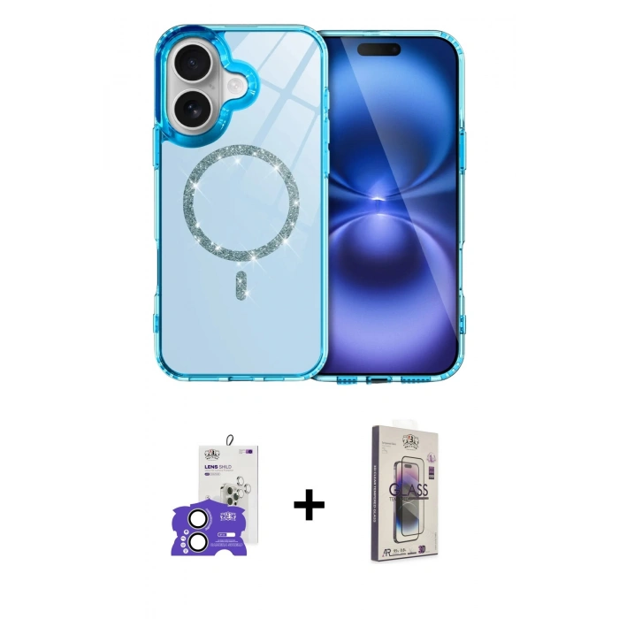 MARSİLYAN™- iPhone 17 Kılıf Kıvılcım Form Prime - Siyah Bilvis 3D Cam Ekran Koruyucu + Bilvis Titan Kamera Lens - AKYL