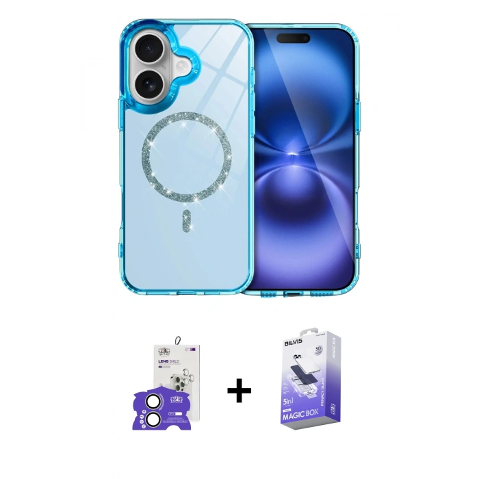 MARSİLYAN™- iPhone 17 Kılıf Kıvılcım Form Prime - Siyah Bilvis 5in1 5D Magic Hayalet Cam Ekran Koruyucu + Açık Yeşil Bilvis Titan Kamera Lens