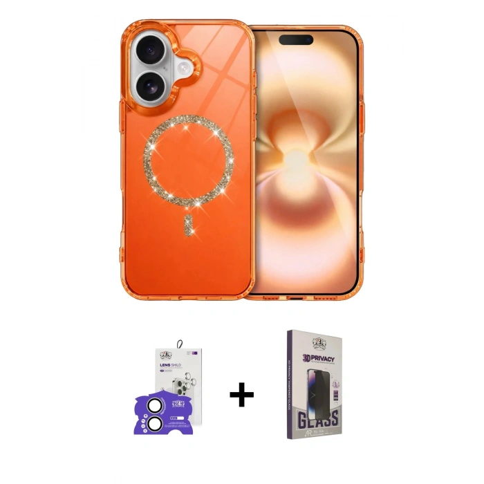 MARSİLYAN™- iPhone 17 Kılıf Kıvılcım Form Prime - Siyah Bilvis Hayalet Cam Ekran Koruyucu + Bilvis Titan Kamera Lens - AKYL