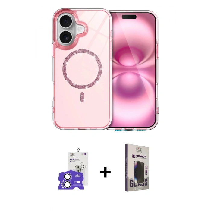 MARSİLYAN™- iPhone 17 Kılıf Kıvılcım Form Prime - Siyah Bilvis Hayalet Cam Ekran Koruyucu + Bilvis Titan Kamera Lens - GS