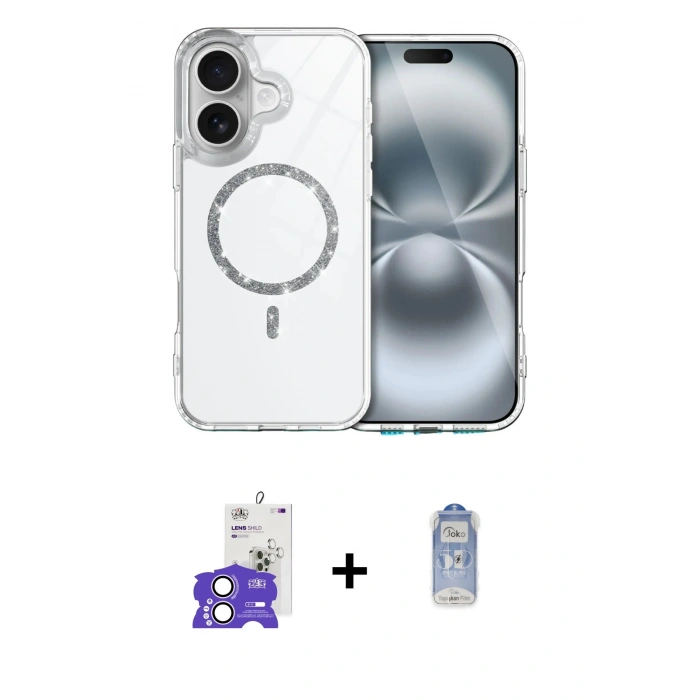 MARSİLYAN™- iPhone 17 Kılıf Kıvılcım Form Prime - Siyah Joko Magic 5D Cam + Bilvis Titan Kamera Lens - LA