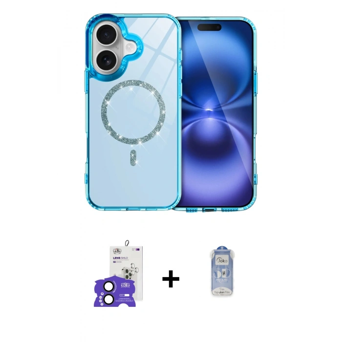 MARSİLYAN™- iPhone 17 Kılıf Kıvılcım Form Prime - Siyah Joko Magic 5D Cam + Bilvis Titan Kamera Lens - SH