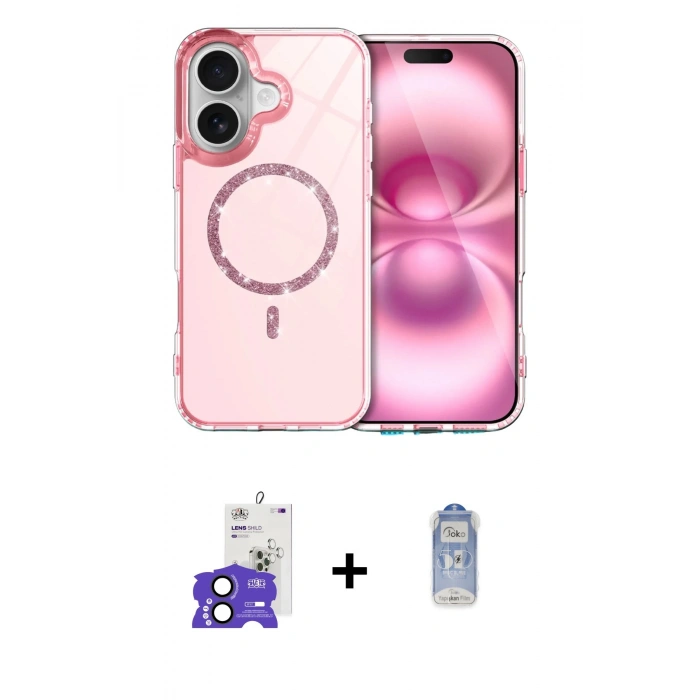 MARSİLYAN™- iPhone 17 Kılıf Kıvılcım Form Prime - Siyah Joko Magic 5D Cam + Bilvis Titan Kamera Lens - SH