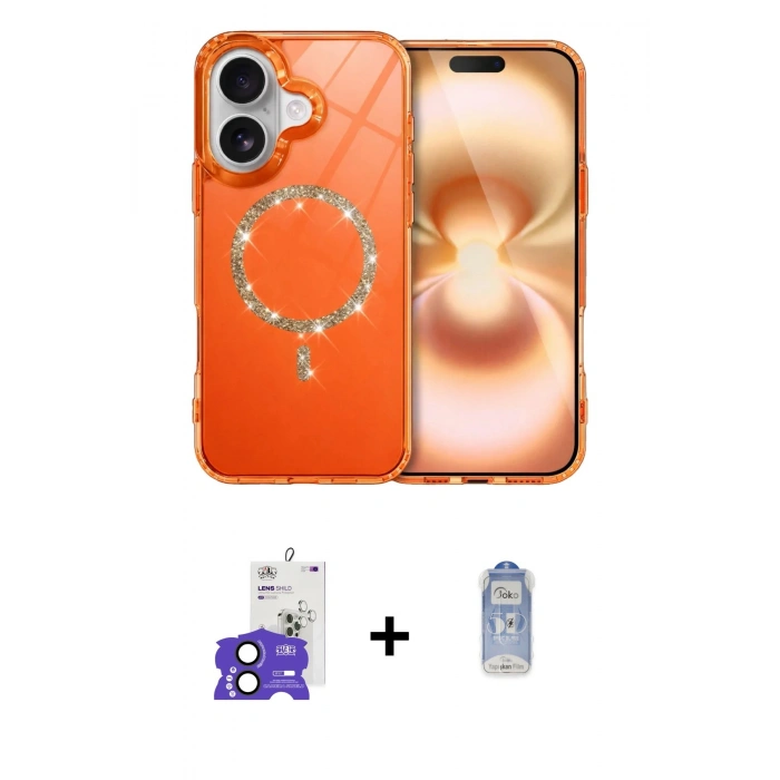 MARSİLYAN™- iPhone 17 Kılıf Kıvılcım Form Prime - Siyah Joko Magic 5D Cam + Bilvis Titan Kamera Lens - SH