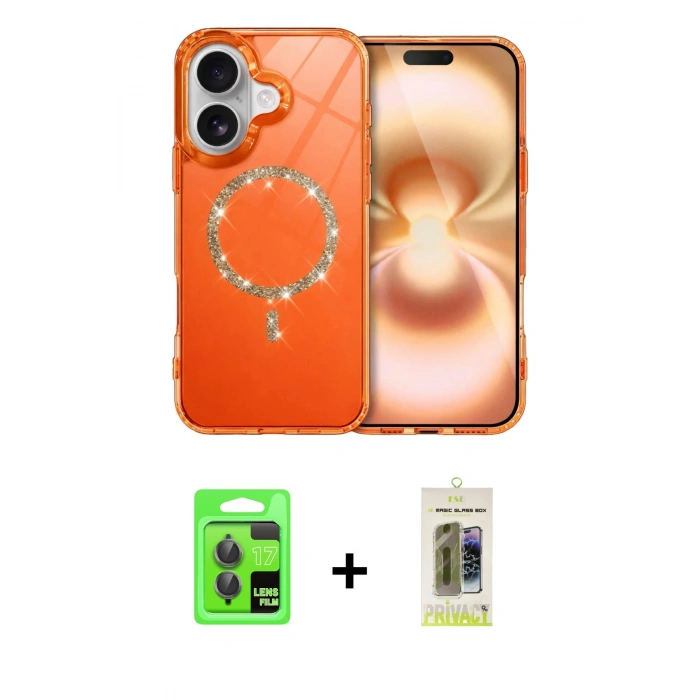 MARSİLYAN™- iPhone 17 Kılıf Kıvılcım Form Prime - Siyah Joko Magic 5D Hayalet Cam + Raze Metal Kamera Lens - GI
