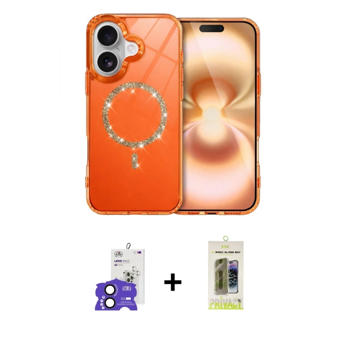 MARSİLYAN™- iPhone 17 Kılıf Kıvılcım Form Prime - Siyah Joko Magic 5D Hayalet Cam + Siyah Bilvis Titan Kamera Lens