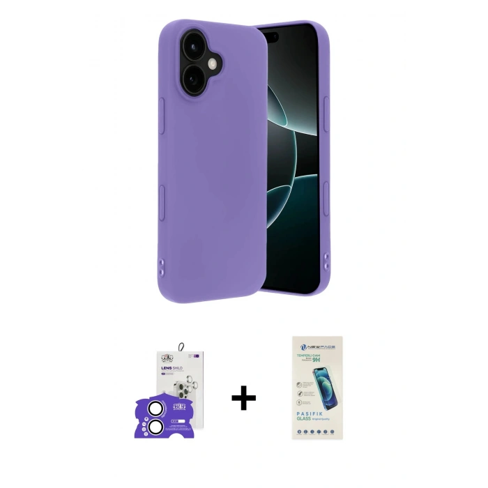 MARSİLYAN™- iPhone 17 Kılıf Kozmos Yansıma Özel Seri - Şeffaf Pasifik Cam Ekran Koruyucu + Bilvis Titan Kamera Lens - GS