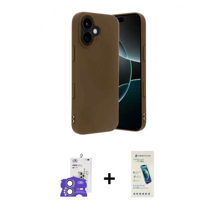MARSİLYAN™- iPhone 17 Kılıf Kozmos Yansıma Özel Seri - Şeffaf Pasifik Cam Ekran Koruyucu + Bilvis Titan Kamera Lens - GS