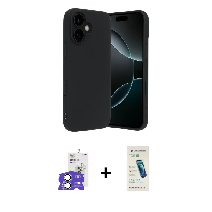 MARSİLYAN™- iPhone 17 Kılıf Kozmos Yansıma Özel Seri - Şeffaf Pasifik Cam Ekran Koruyucu + Bilvis Titan Kamera Lens - GS