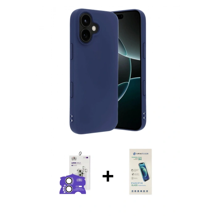 MARSİLYAN™- iPhone 17 Kılıf Kozmos Yansıma Özel Seri - Şeffaf Pasifik Cam Ekran Koruyucu + Bilvis Titan Kamera Lens - GS