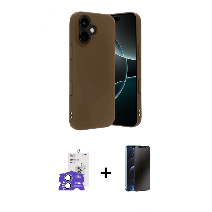 MARSİLYAN™- iPhone 17 Kılıf Kozmos Yansıma Özel Seri - Siyah 3D Antistatik Hayalet Cam Ekran Koruyucu + Bilvis Titan Kamera Lens - AKYL