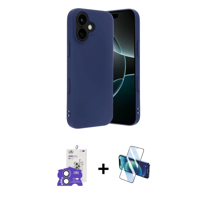 MARSİLYAN™- iPhone 17 Kılıf Kozmos Yansıma Özel Seri - Siyah 3D Antistatik Seramik Nano Ekran Koruyucu + Bilvis Titan Kamera Lens - AKYL