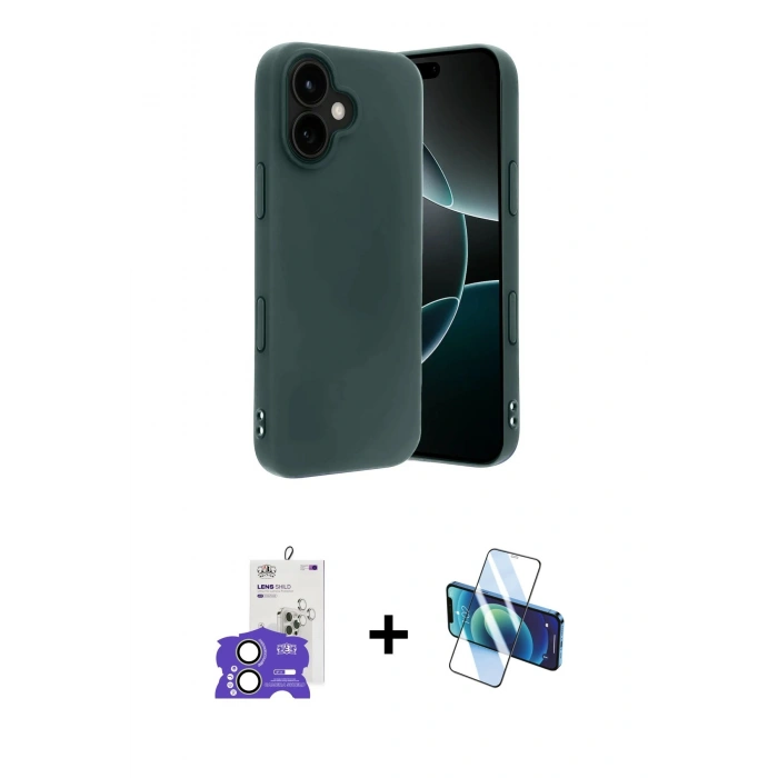 MARSİLYAN™- iPhone 17 Kılıf Kozmos Yansıma Özel Seri - Siyah 3D Antistatik Seramik Nano Ekran Koruyucu + Bilvis Titan Kamera Lens - AKYL